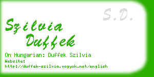 szilvia duffek business card